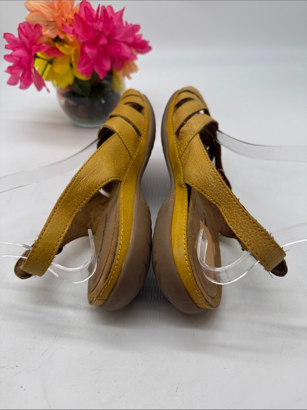 BareTraps Women's Mustard Yellow Leather Slingback Sandals Sz 11 - Picture 4 of 7